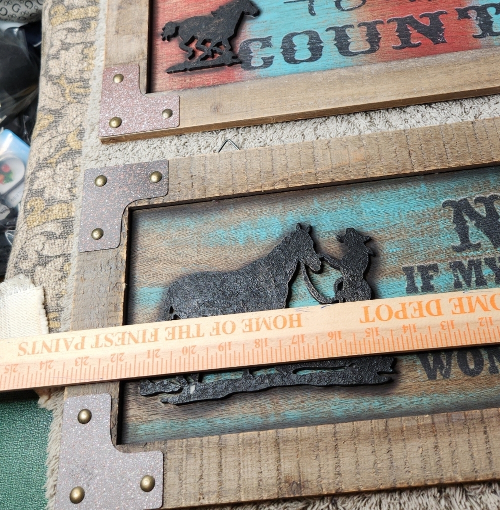 2 Western Decorative Signs With Horses - Picture 2 of 12